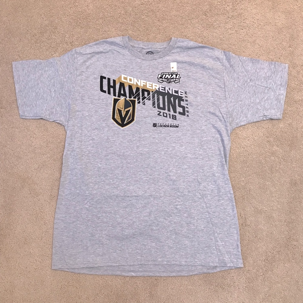 Vegas Golden Knights Hockey 2018 Western Conference Champions T Shirt Size XL